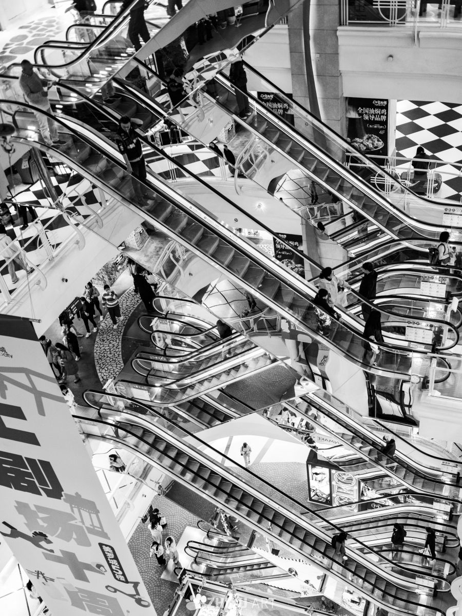 商场扶梯的几何之美