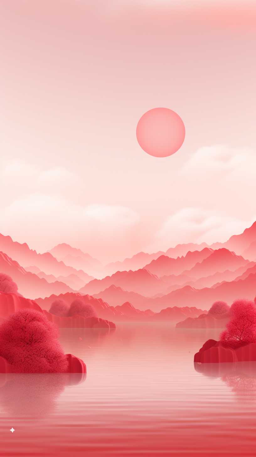 红色背景艺术图