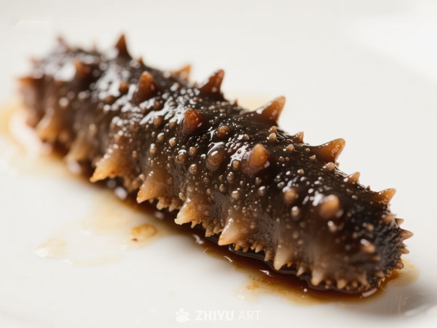 海参特写：深色带刺的珍贵食材