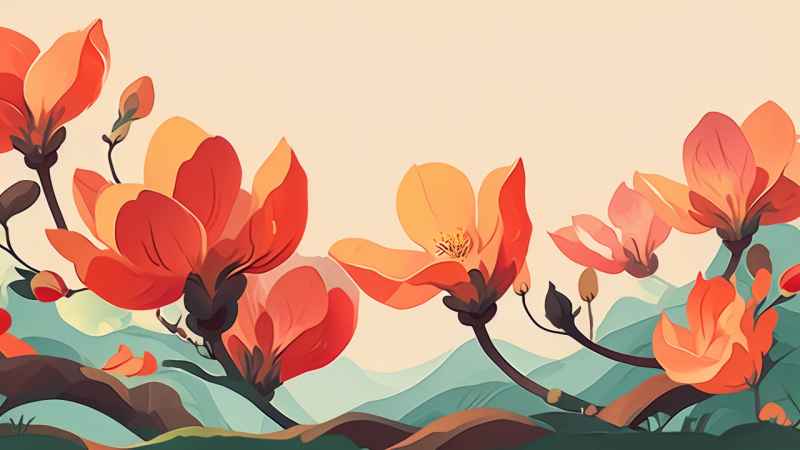 木棉花扁平插画 3