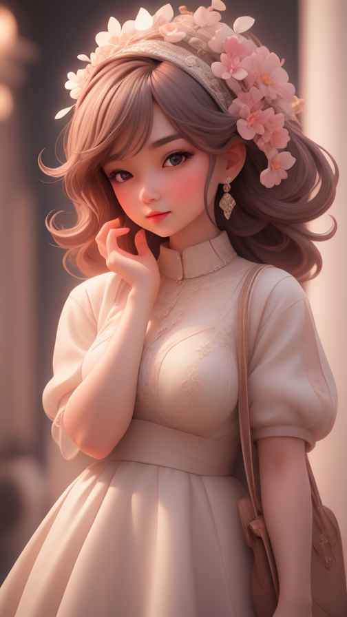 可爱粉色女孩