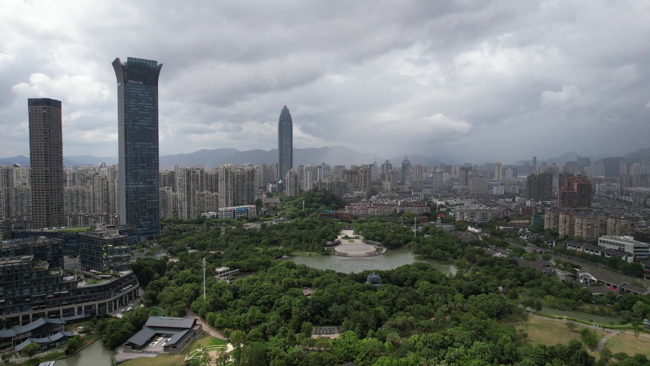 浙江温州城市风光航拍