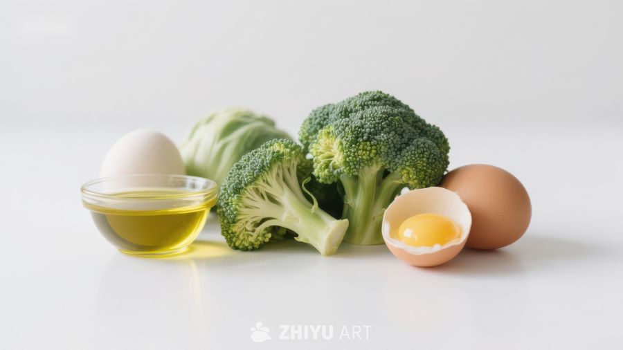 鸡蛋、西兰花与橄榄油的健康组合