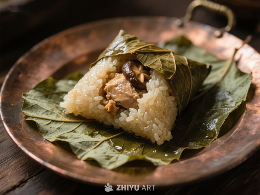 粽叶包裹的糯米鸡肉饭 1429