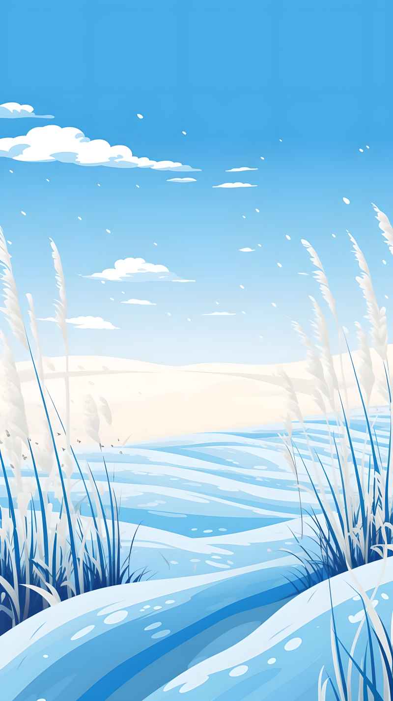 冬季唯美雪景创业插画 118