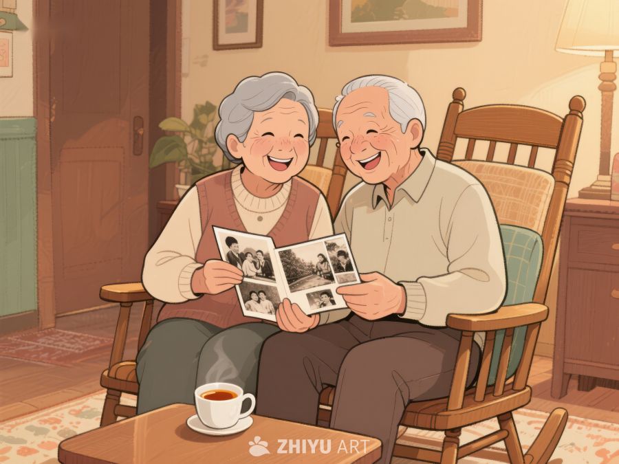 老夫妇共赏旧照片 467