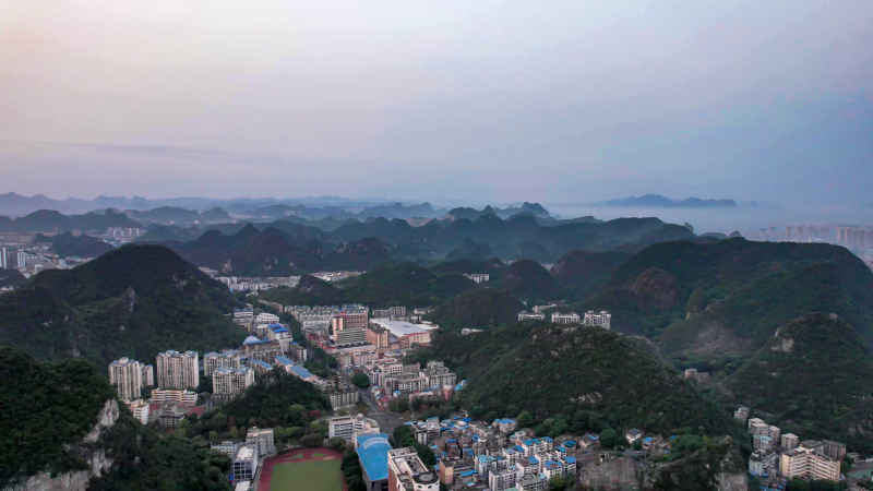 广西柳州城市风光航拍摄影图 