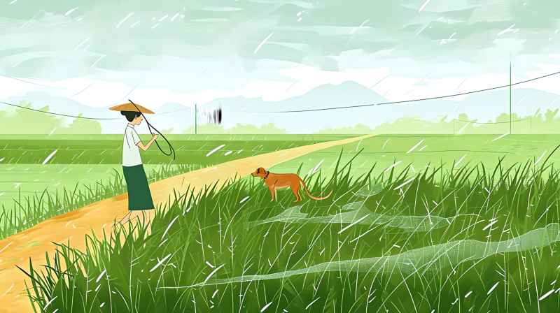 稻田里的农夫和小狗 19