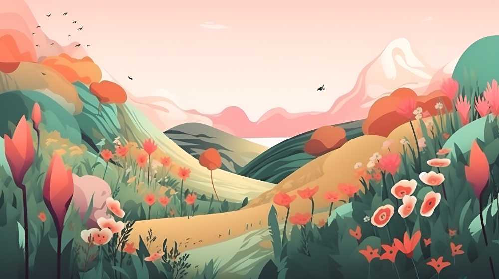 小草花插画夏季