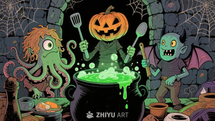万圣节怪物共煮魔法汤