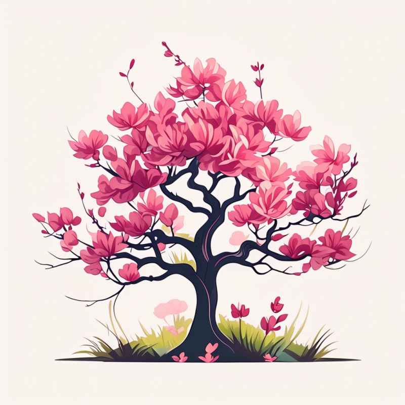 紫荆花扁平插画 7