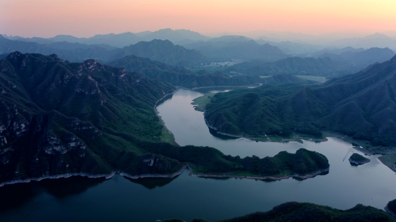 河北保定易县易水湖航拍视频