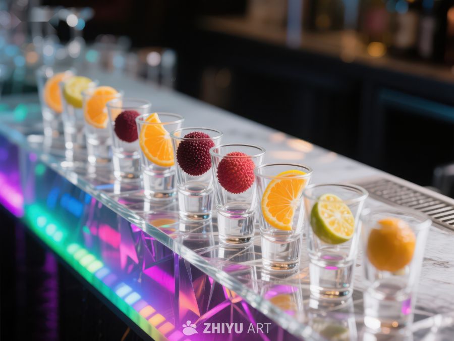 色彩斑斓的酒吧饮品排列 456