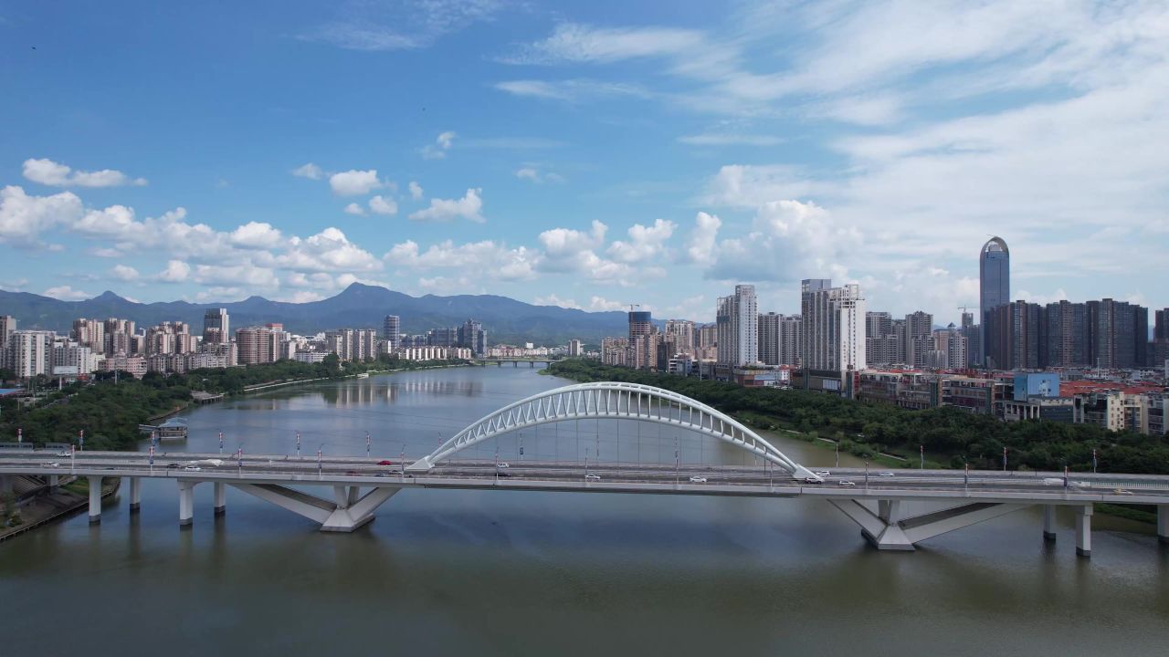  江西赣州章江大桥航拍