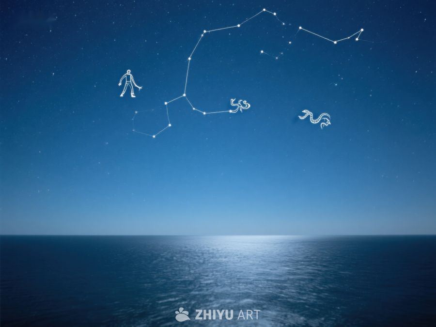 夜空中的星座与海洋 459