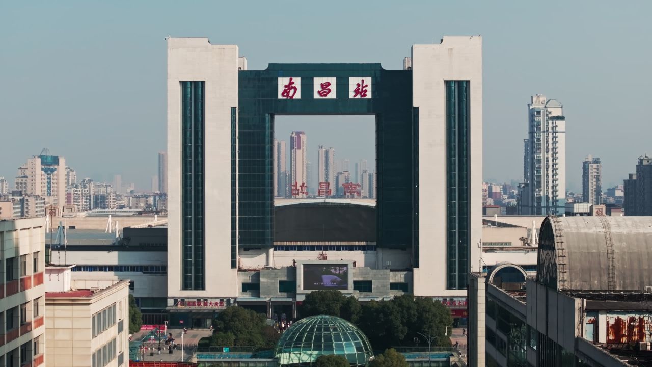 江西南昌火车站航拍 2