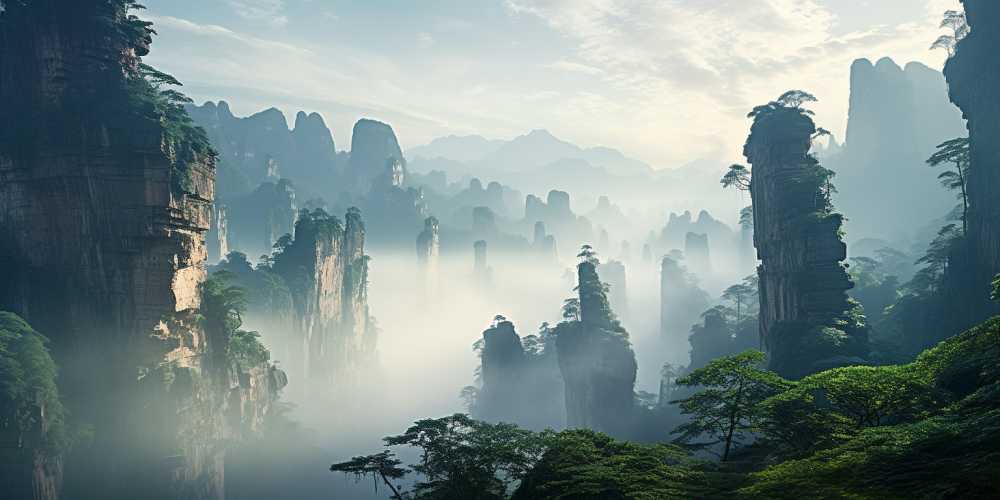 唯美山水画风景