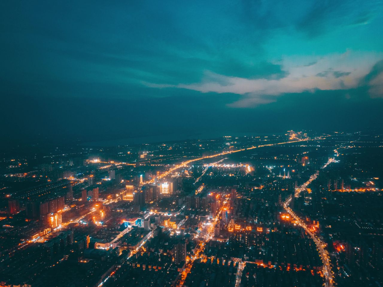 平顶山市区夜景航拍延时