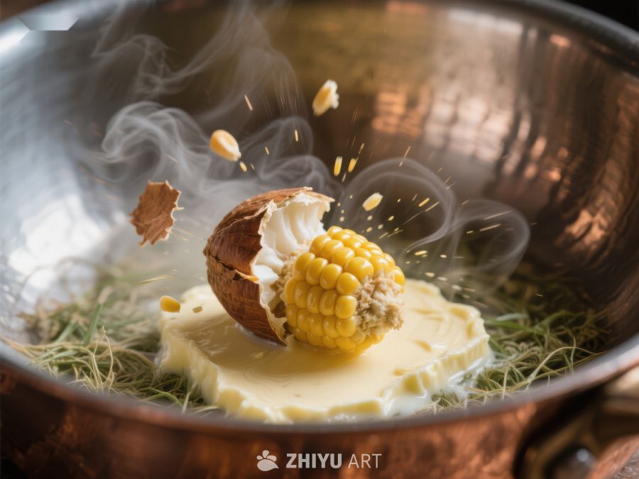 热锅中玉米与奶油的美味碰撞 480