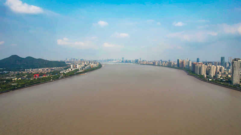 浙江杭州城市风光航拍摄影图 