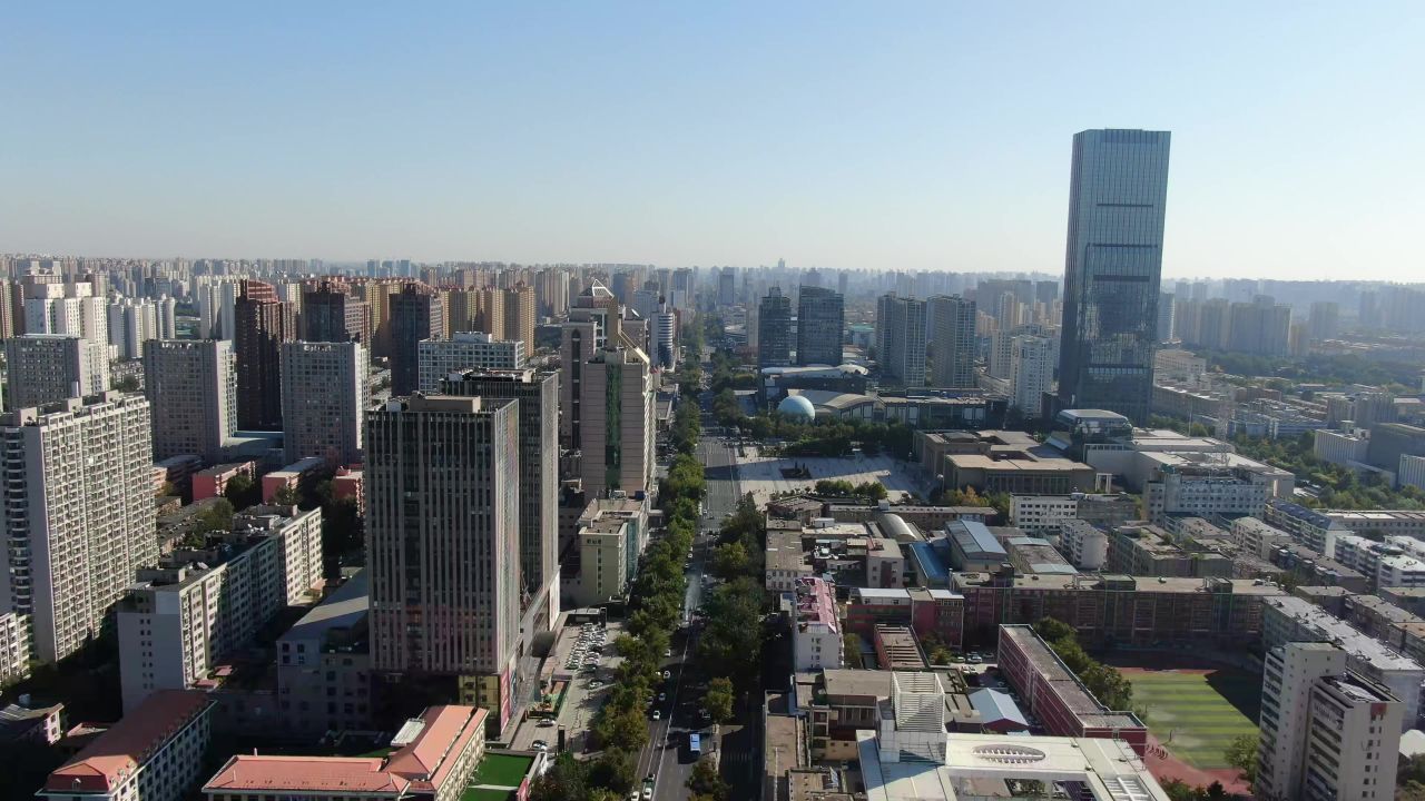 石家庄城市交通航拍