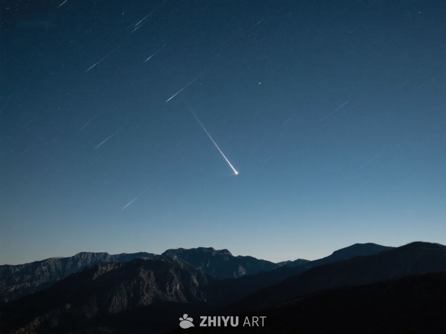 夜空流星划过山脉 277