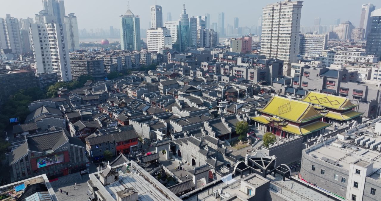 江西南昌万寿宫城市风光航拍 2
