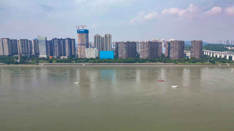 湖北宜昌城市风光航拍图 