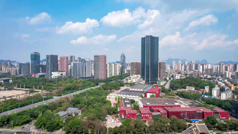 工业生产工厂烟囱炊烟航拍摄影图 