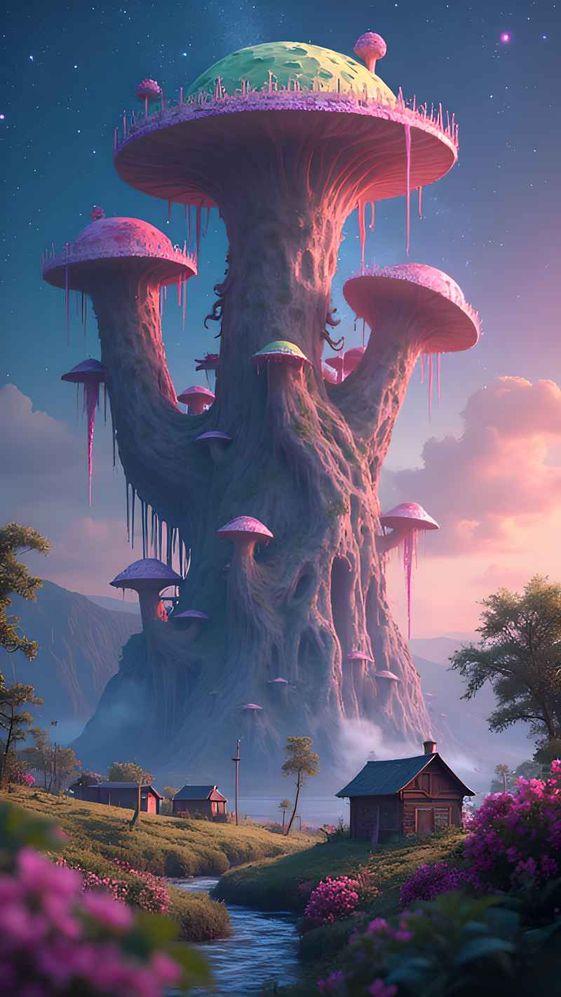 未来风格大自然森林超自然风景画质 60
