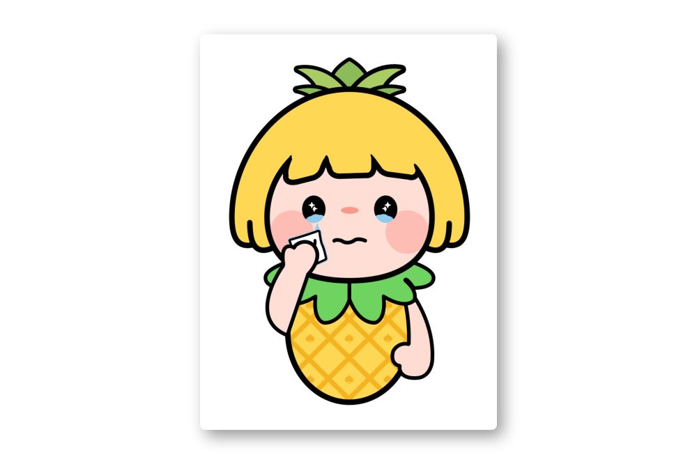 悲伤菠萝卡通人物表情包