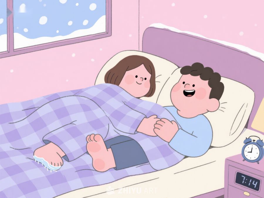 温馨冬日，床上的甜蜜时光 742