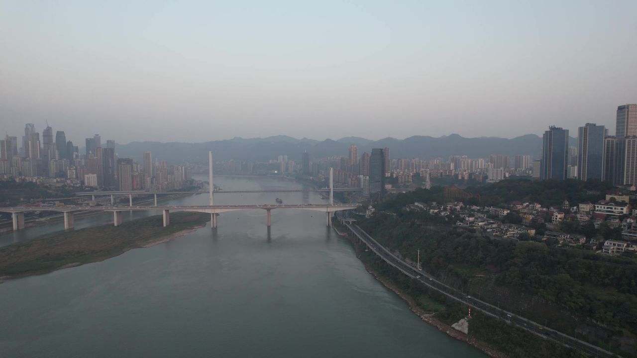 重庆长江大桥航拍