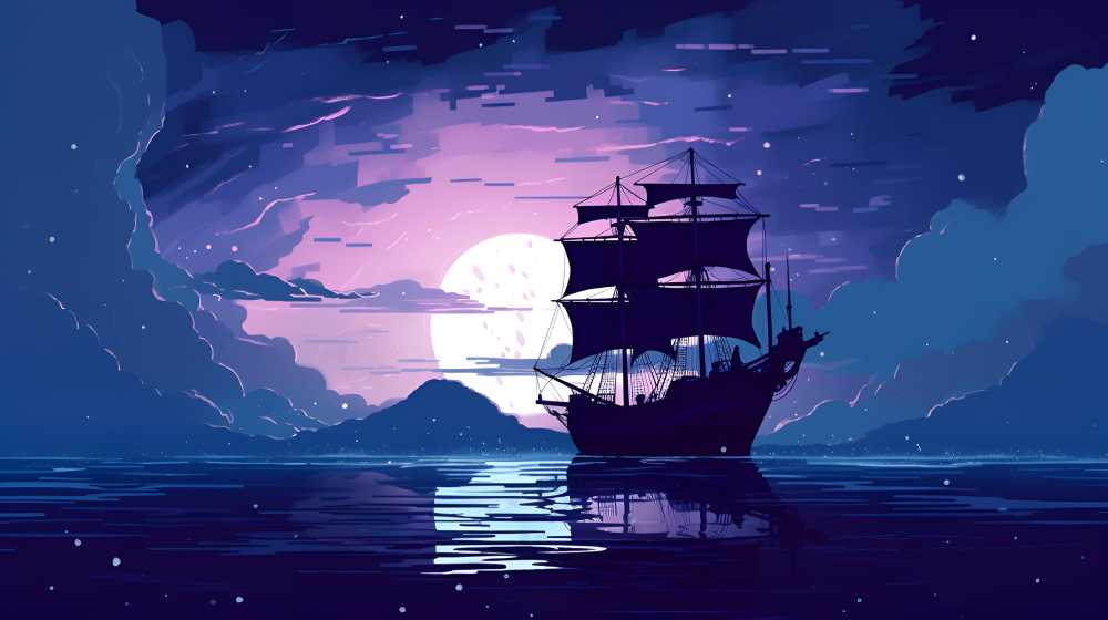 紫色夜景唯美月亮