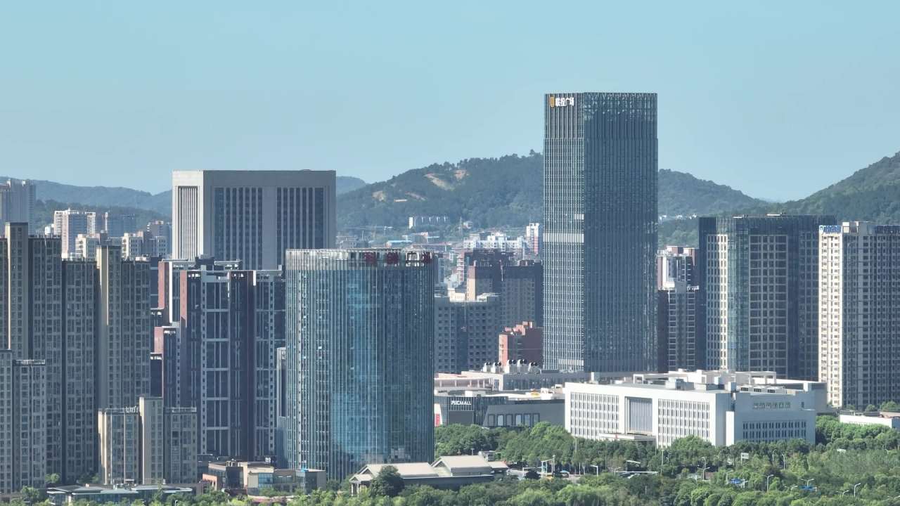 航拍武汉江夏区