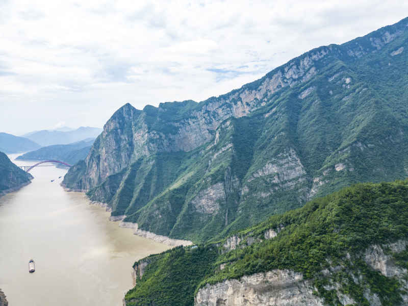 湖北长江三峡风光航拍图 