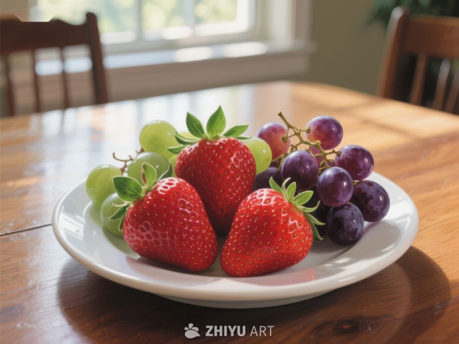 新鲜草莓与葡萄的美味组合 615