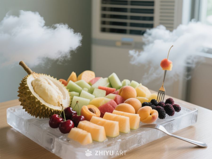 冰雕果盘上的热带水果盛宴 10