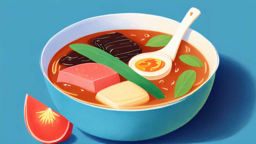手绘夏天小暑消暑四果汤烧仙草