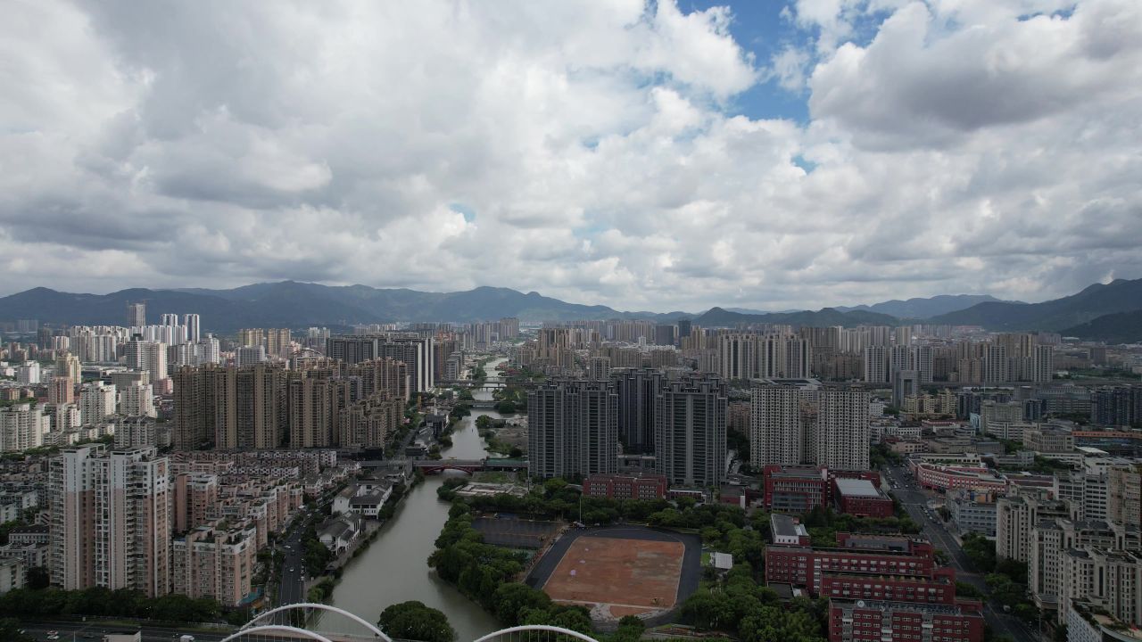 浙江温州城市风光地标建筑航拍 