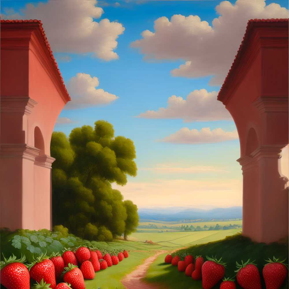 一个美丽的风景大过大草莓画1