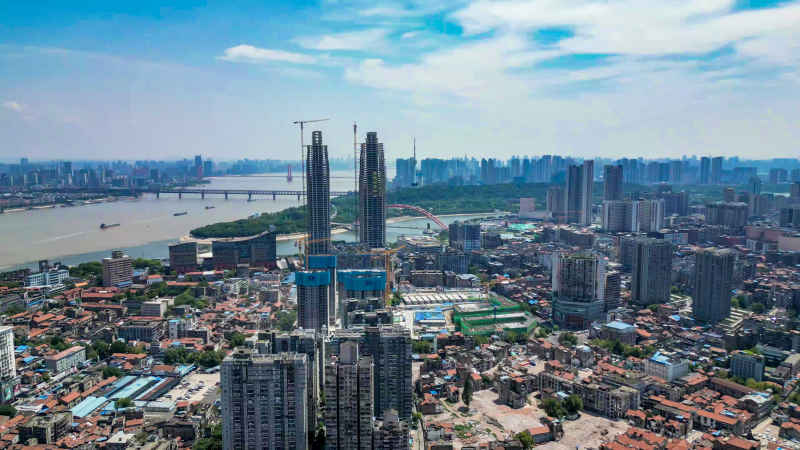 湖北武汉城市风光航拍摄影图