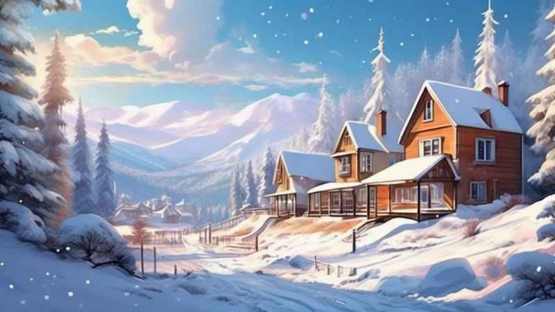 插画冬季背景图 12