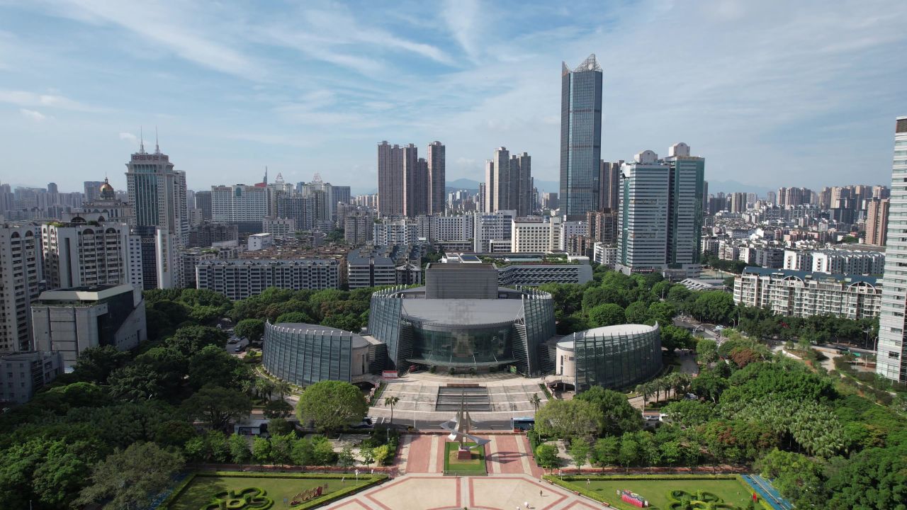 航拍福建福州城市风光