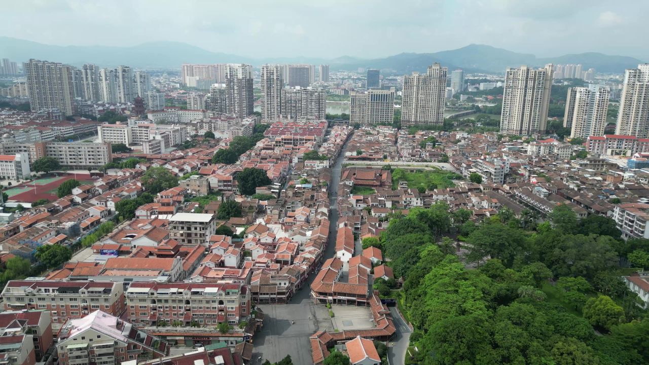 航拍福建漳州古城
