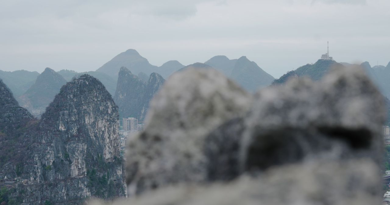 广西桂林市区实拍航拍空境