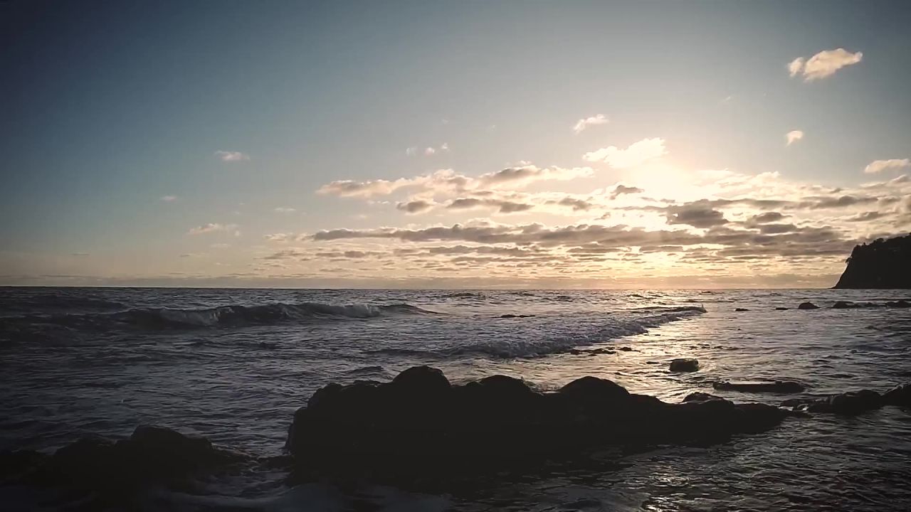 海日落波晚报