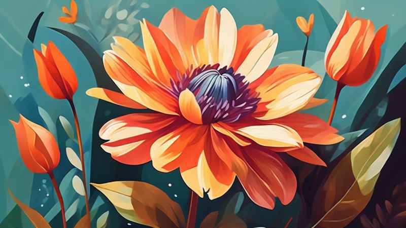 花朵植物插画背景 21