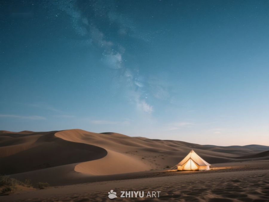 沙漠夜景中的帐篷 101