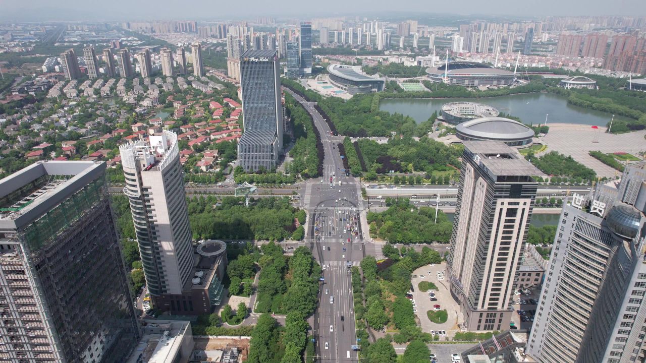 河南洛阳城市风光旅游景区航拍